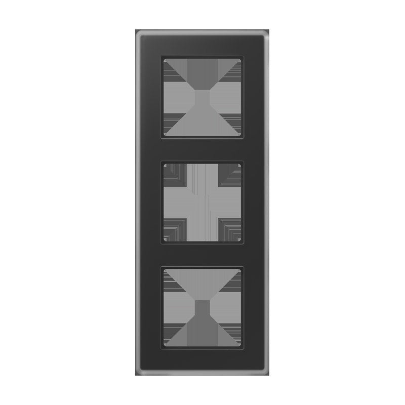 Jung - Abdeckrahmen Glasrahmen 3fach AV 583 GLM SW schwarz (Glas)