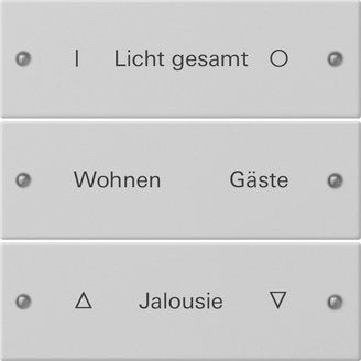 Gira - Bussystem-Tastwippe Wippenset 3-f. 2203015 beschr. grau lack