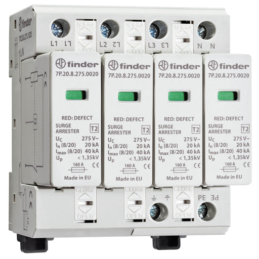 Finder - Überspannungsableiter für Energietechnik/Stromversorgung Überspannungsableiter 7P.25.8.275.1020