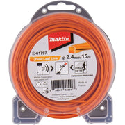 Makita - Zubehör/Ersatzteile für Rasentrimmer Mähfaden Four Leaf E-01797 2,4mm, 15 m