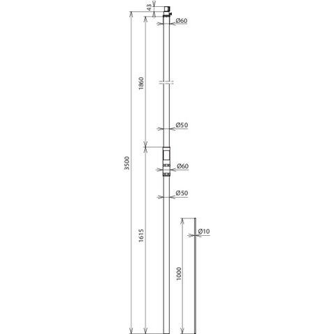 DEHN - Zubehör/Ersatzteile für Erdung und Blitzschutz Stützrohr SRD503500FSP #105563 D 50mm L 3500mm