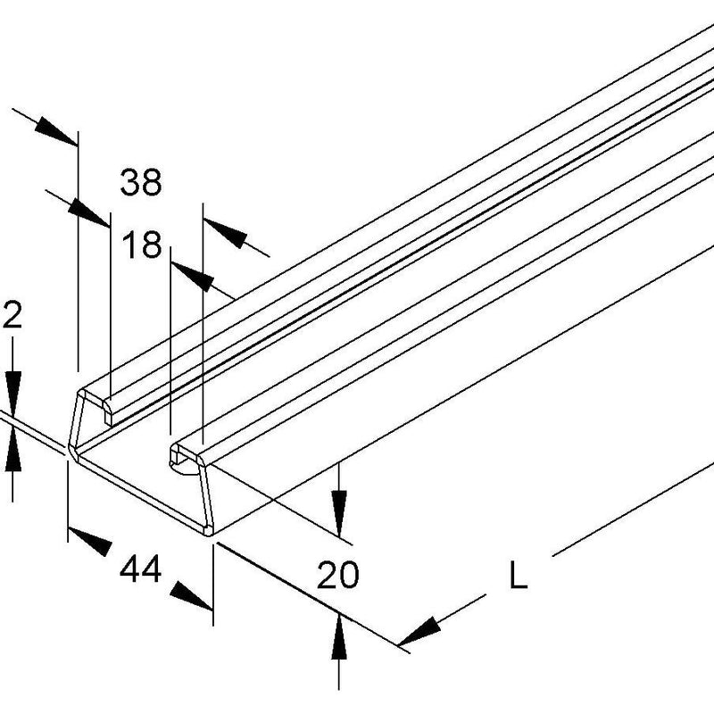 Niedax - Stiel/Profilschiene Ankerschiene 2985/6 BO − 30 Meter