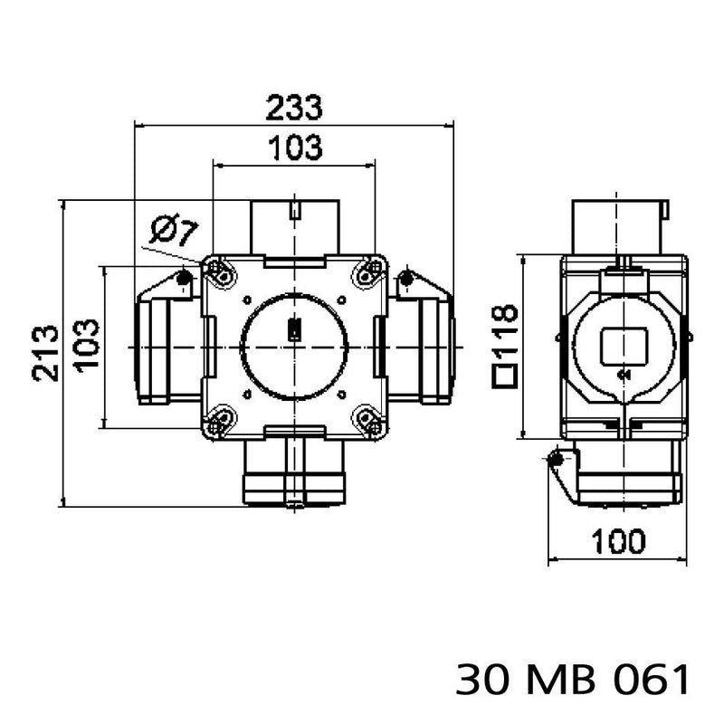 Bals Elektrotech - CEE-Steckdosen-Kombination (IEC 60309) T-V-C Kreuzverteiler 54657