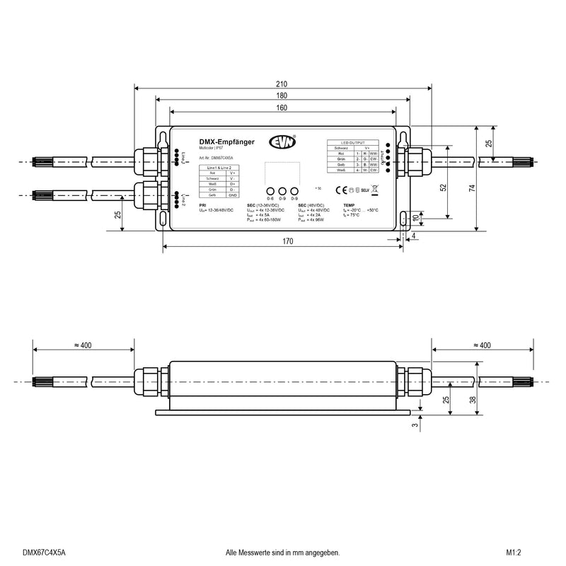 EVN Lichttechnik - Steuergerät für Leuchten DMX-Controller DMX67C4X5A