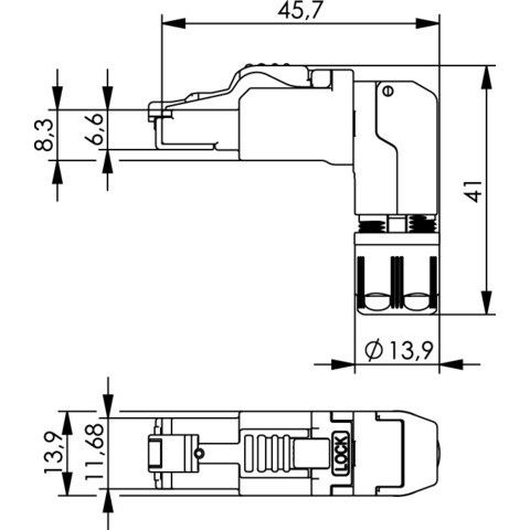 Telegärtner - Modularer Steckverbinder MFP8 Adernmanager 100023068 4x90 PROFINET − 10 Stück