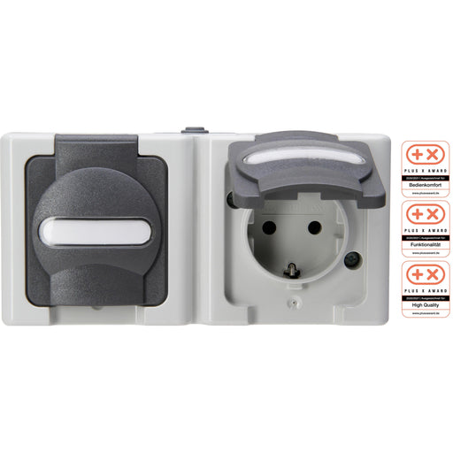 Kopp - Steckdose Schutzk.-Steckdose 2f. 131256002 waagerecht, gr