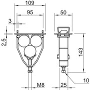 OBO Bettermann - Bügelschelle BBS-Bügelschelle 2056 E 44 FT f.3 Einleiterkabel − 25 Stück