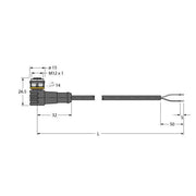 Turck - Konfektioniertes Sensor-Aktor-Kabel Aktuator- u. Sensorleitung WKC4.221T-30/TXB PUR