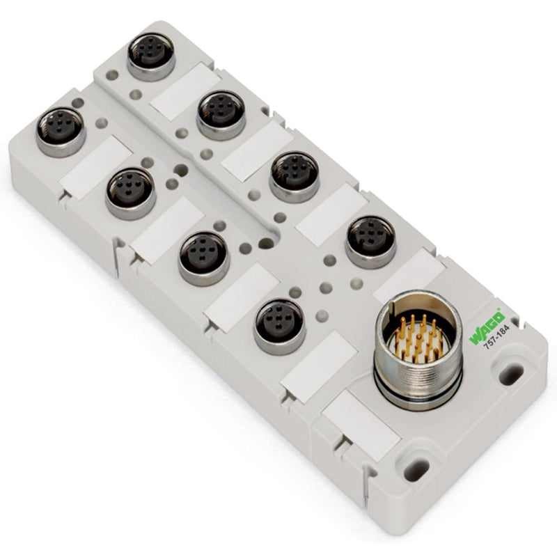 WAGO - Passiver Sensor-/Aktor-Verteiler (ohne Leitung) Sensor/Aktor Verteilerbox 757-184 8F/4P/M23