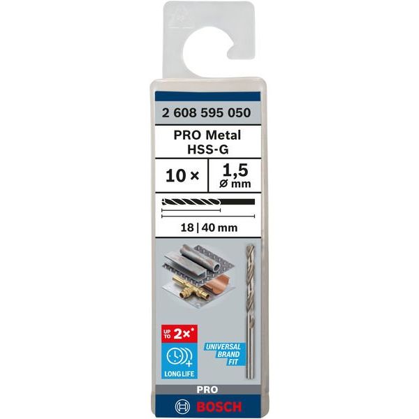 Bosch - Bohrer PRO Metal HSS-G 2608595050 Spiralbohrer 1,5 x