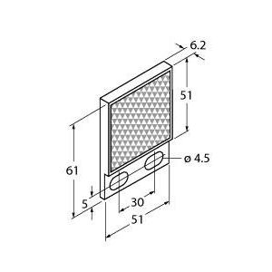 Turck - Reflektor für Lichtschranke Micro-Prisma BRT-51X51BM − 1 Stück