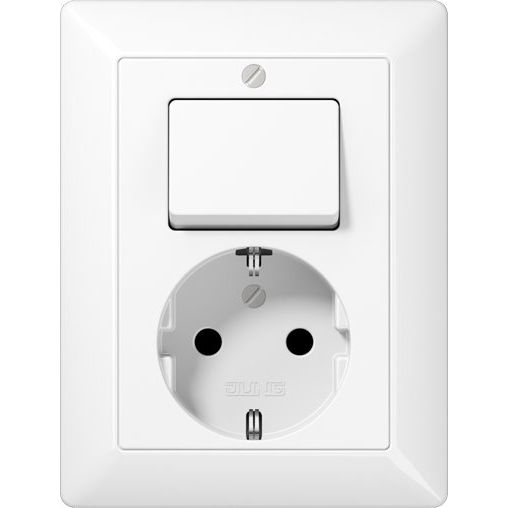Jung - Schalter-/Steckdosenkombination SCHUKO-Steckdose aws AS 5576 U WW 16A 250V m.Schalter