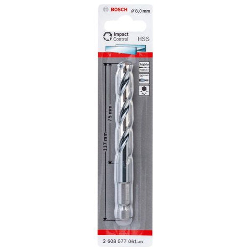 Bosch - Bohrer HSS-Hex-Schaft 2608577061 Spiralbohrer 8,0 mm