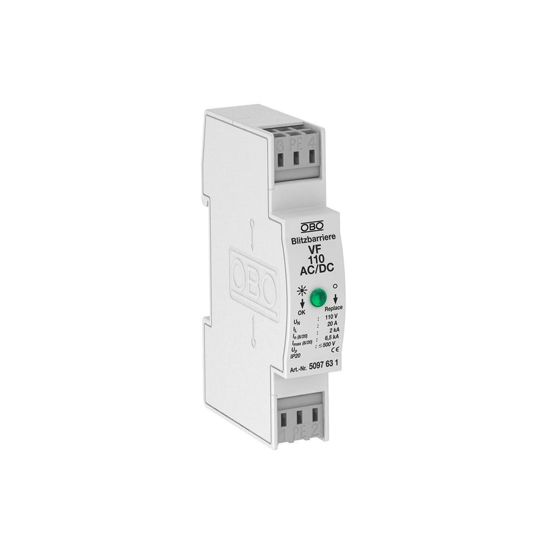 OBO Bettermann - Geräteüberspannungsschutz für Energietechnik/Stromversorgung Blitzbarriere VF110-AC DC 110V AC