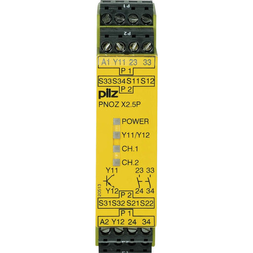 Pilz - Gerät zur Überwachung von sicherheitsgerichteten Stromkreisen Not-Aus-Schaltgerät PNOZ X2.5P #777308 24VDC 2n/o 1so