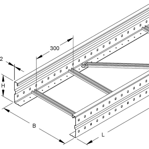 Niedax - Kabelleiter Weitspannkabelleiter WSLM 150.500/3 F 150x500x3000mm − 3 Meter