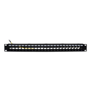 Televes - Frontpanel/Patchpanel leer (Schaltschrank) Frontblende UFB24RJ-A 1HE m,Kabelhalte