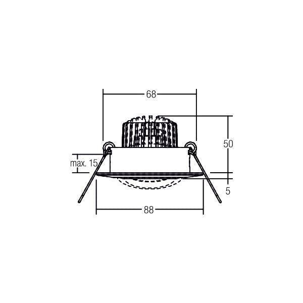 Brumberg Leuchten - Downlight/Strahler/Flutlicht LED-Einbaustrahler d2w 39373073 3000K weiß dimm