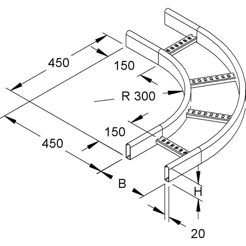 Niedax - Bogen für Kabelleiter Kleiner Bogen KRCBK 60.125 F