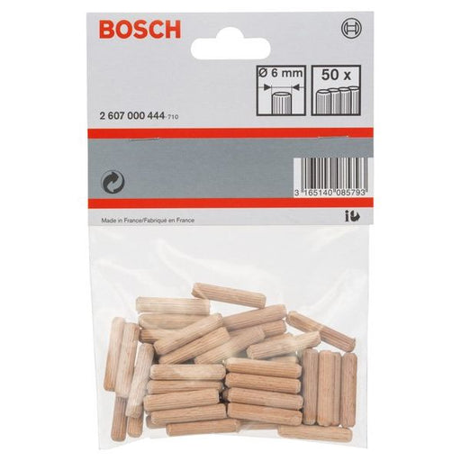Bosch - Stab-/Riffeldübel Holzdübel 6 mm, 2607000444 30 mm, 50er-Pack