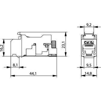 Telegärtner - Modularer Steckverbinder AMJ-S DD-Modul Cat6A 100023205 T568A − 12 Stück