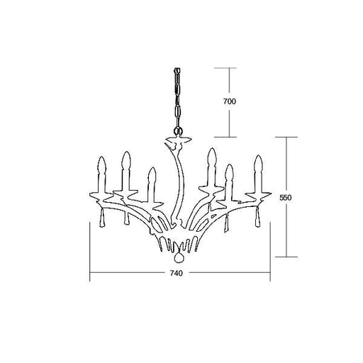 Brumberg Leuchten - Pendelleuchte Krone Stella 00850596 6Lp. E14/40W, gold