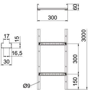 OBO Bettermann - Kabelleiter LCIS 630 3 FT Sprosse gelocht − 3 Meter