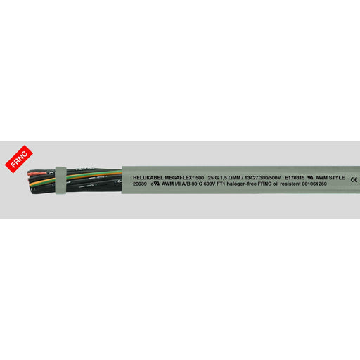 Klimaprime - Energiekabel < 1 kV, für ortsveränderlichen Einsatz HEL MEGAFLEX 500 2x1,5 MEGAFLEX 500 2x1,5 Halogenfr.-Steuerlt