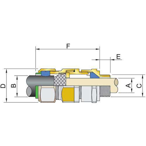 Stahl - Kabelverschraubung CMP Kabelverschraubung 246387 23,70 33,90 mm