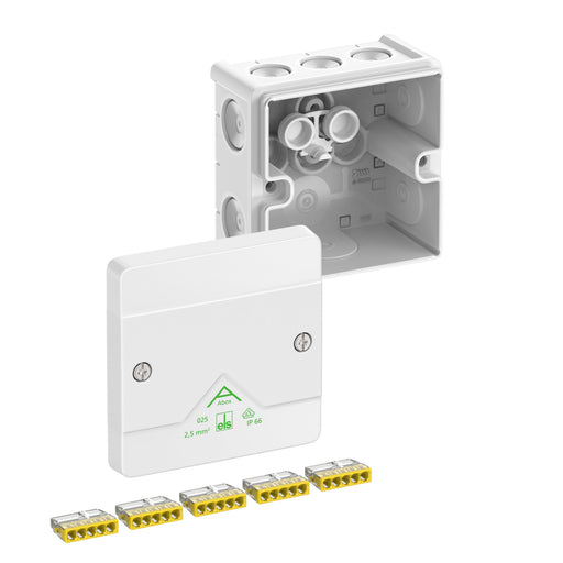 Spelsberg - Dose, Gehäuse für Montage auf der Wand/Decke Abzweigkasten Abox 025-2,5²/w