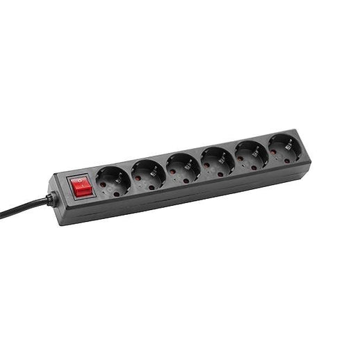 Bachmann - Mehrfachsteckdose Steckdosenleiste 6f. 381.144S m.Winkelstecker sw