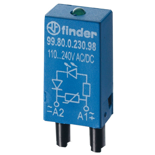 Finder - Baustein für Schutzbeschaltung LED gn ohne EMV 6..24VACDC 99.80.0.024.59 f.Fas. 94.82/83/84 − 10 Stück