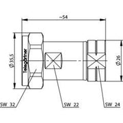 Telegärtner - Koax-Steckverbinder 7-16-Kabelstecker SIMFIX 100024408 G23 (1/2Z FLEX)