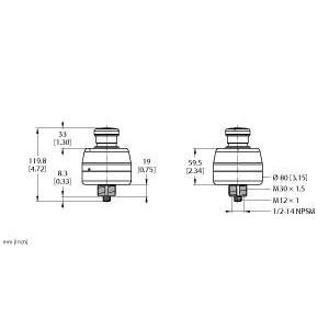 Turck - NOT-AUS-Taster, Komplettgerät Not-Aus Taster SSA-EB1PLGR-12ECQ8 beleuchtet − 1 Stück