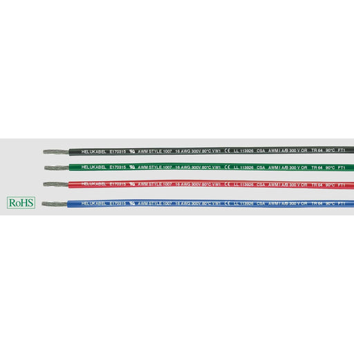 Klimaprime - Aderleitung HEL UL-CSA AWG26(0,13)swSp UL-CSA AWG 26 sw .305 PVC-Datenleitun − 305 Meter