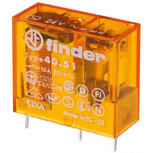 Finder - Schaltrelais Steck/Printrel.230VAC1W10A 40.51.8.230.5000 Raster 5mm Gold-K. − 50 Stück