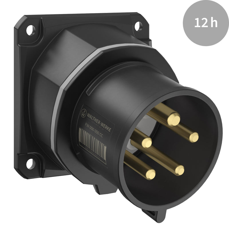 Walther Werke - CEE-Gerätestecker (IEC 60309) CEE NEO Phasenwender FW713512PH schräg 16A5P12h IP54 − 10 Stück