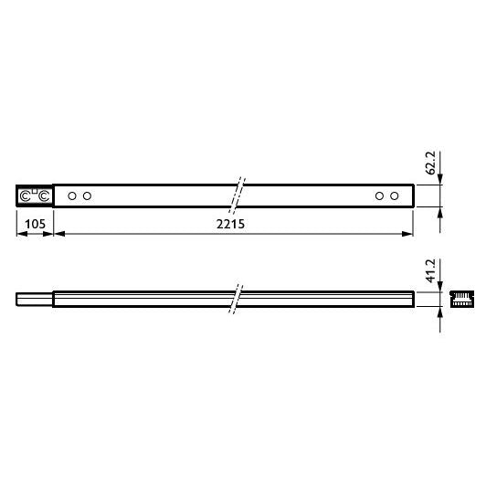 Philips Lighting - Tragschiene für Lichtbandsystem Tragschiene 13 - pol. LL552T #96478599 2,25m, weiß