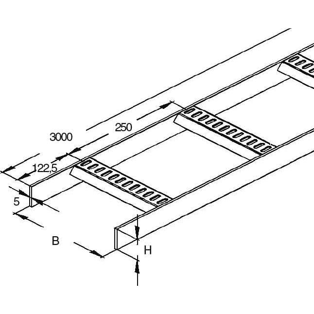 Niedax - Kabelleiter KLM 100.603 F − 6 Meter