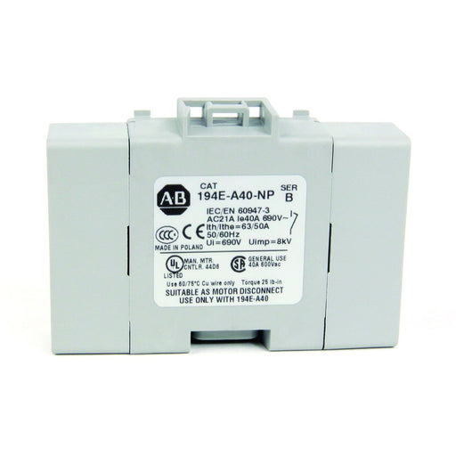 Rockwell - Hilfsschalterblock SCHALTGLIED 4P 40A F.194E- 194E-A40-NP A