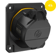 Walther Werke - CEE-Anbausteckdose (IEC 60309) CEE NEO Anbaudose schräg FW532304CC 32A 3P 4h IP54