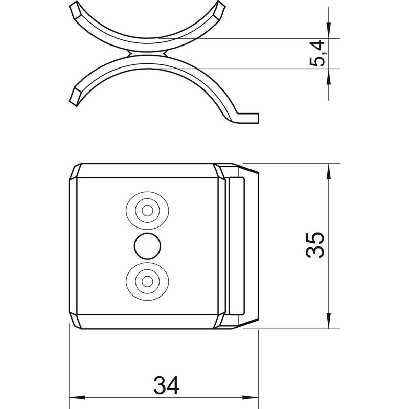 OBO Bettermann - Gegenwanne für Bügelschelle Doppelwanne 2058 M2 28 A2 22-28mm − 50 Stück