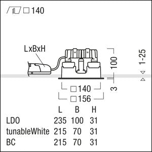 Zumtobel Group - Downlight/Strahler/Flutlicht LED - Einbauleuchte P - INF Q #60818213 3000K