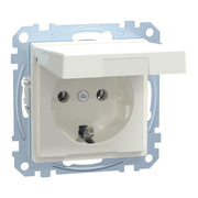Merten - Steckdose SCHUKO-Steckdose pws/gl MEG2311-0319 Klappdeckel