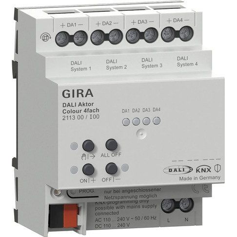 Gira - Steuergerät für Lichtregelsystem DALI Aktor 211300 Colour 4f KNX REG