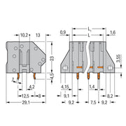 WAGO - Leiterplattenklemme 745-303/005-000 6mm² − 48 Stück