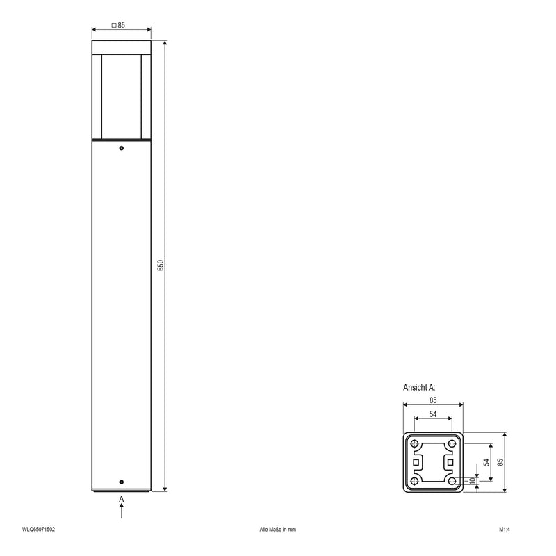 EVN Lichttechnik - Wegeleuchte LED-Wegeleuchte WLQ65071502 3000K 650mm anth
