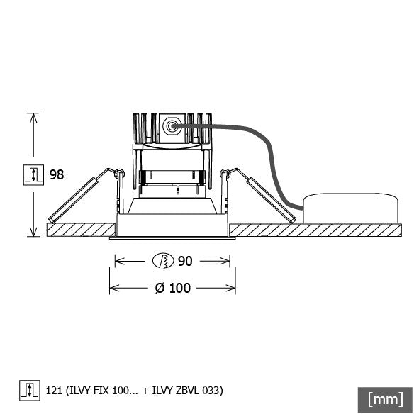 LTS Licht&Leuchten - Downlight/Strahler/Flutlicht LED-Downlight ILVY-FIX100 #658246 940, DALI, ws
