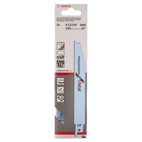 Bosch - Säbelsägeblatt Progressor for 2608654401 Metal, 2er-Pack − 5 Packung