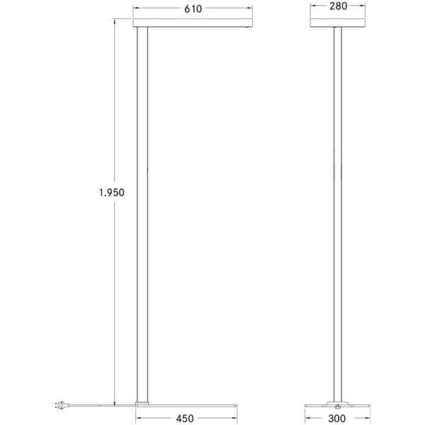 Brumberg Leuchten - Stehleuchte LED-Stehleuchte 77450694 4000K, silber